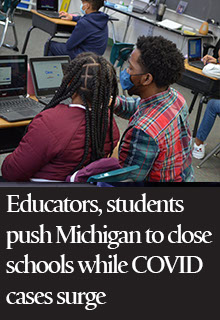 Educators and students push state to close schools while COVID cases surge 